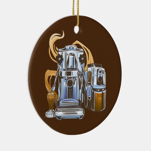 Espresso Maschine Kaffeekaffee Mitarbeiter für Kaf Keramik Ornament (Rechts)