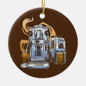 Espresso Maschine Kaffeekaffee Mitarbeiter für Kaf Keramik Ornament (Vorne)