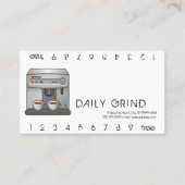 Espresso-Maschinen-Lochkarte Treuekarte (Vorderseite)