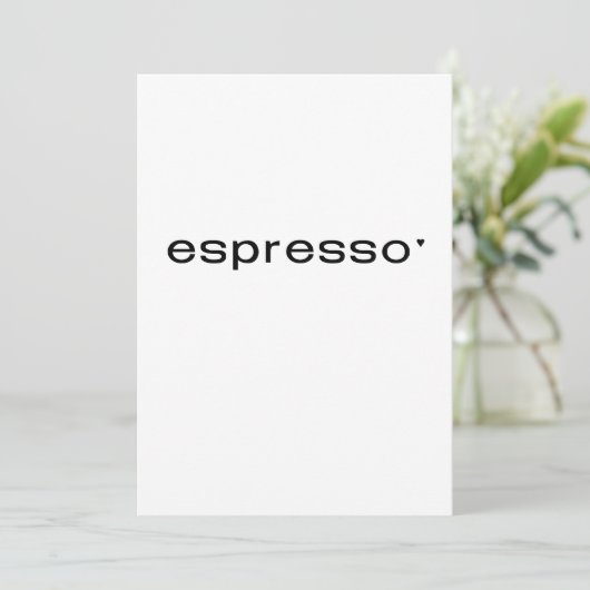 Espresso - minimalistic typography card karte (Stehend Vorderseite)