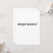 Espresso - minimalistic typography card karte (Vorderseite/Rückseite Beispiel)