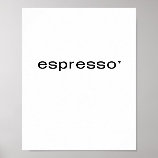 Espresso - minimalistic typography poster (Vorne)
