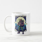 Espresso Moon Werewolf Camping Illustration Kaffeetasse (Links)