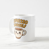 Espresso | Niedliche und lustige Kaffeepultur Kaffeetasse (Vorderseite Links)