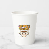 Espresso | Niedlicher und sonniger Kaffeepapier Pappbecher (Rückseite)