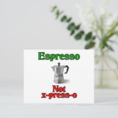 Espresso Not X-Press-O Postkarte (Stehend Vorderseite)