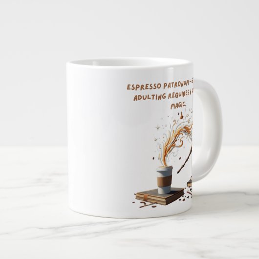 Espresso Patronum - Ein wenig Zauber Jumbo-Tasse (Vorderseite Rechts)
