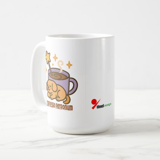 Espresso Patronum - Magischer Kaffee Energie Kaffeetasse (Vorderseite Links)
