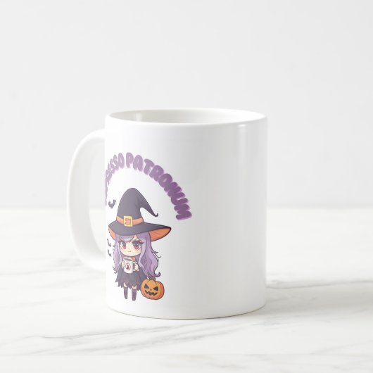 Espresso Patronum Witch Mug – Kawaii Purple 11oz Kaffeetasse (Vorderseite Links)
