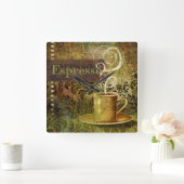 Espresso Quadratische Wanduhr (Zuhause)