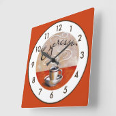 Espresso Quadratische Wanduhr (Winkel)