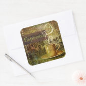 Espresso Quadratischer Aufkleber (Umschlag)