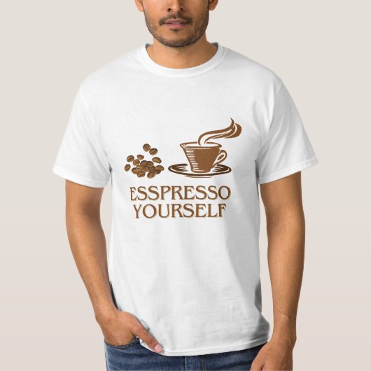 Espresso selbst Coffee Cup Design T-Shirt (Vorderseite)