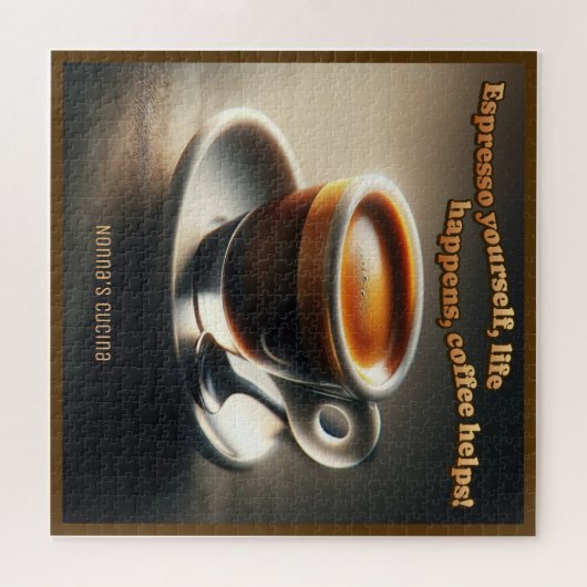 "Espresso selbst, das Leben passiert, Kaffee hilft Puzzle (Horizontal)