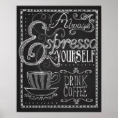 Espresso selbst, Kaffeekartentyppografie Poster (Vorne)