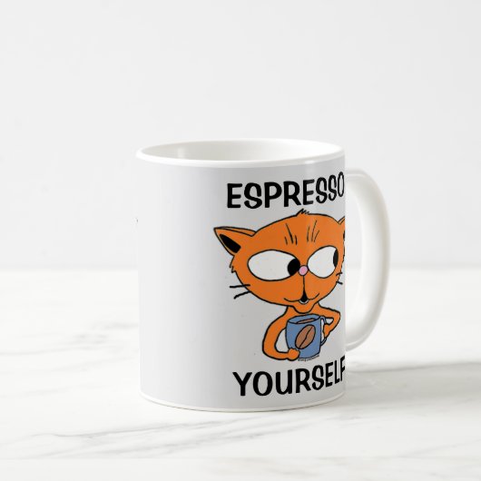 ESPRESSO SELBST Kaffeepause humorvoll Kaffeetasse (VorderseiteRechts)