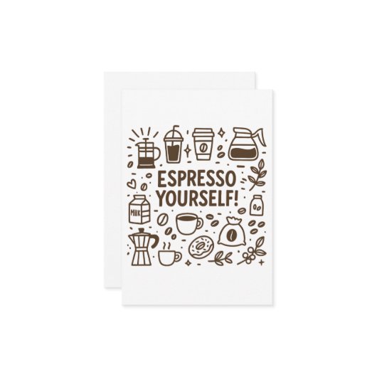 Espresso Sie selbst! Dankeskarte (Vorderseite/Rückseite Beispiel)