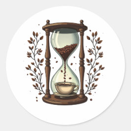 Espresso Sie selbst: Eine Seite nach der anderen Runder Aufkleber