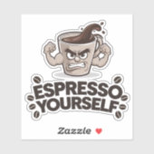 Espresso Sie selbst - Funny Coffee Lover Design Aufkleber (Blatt)