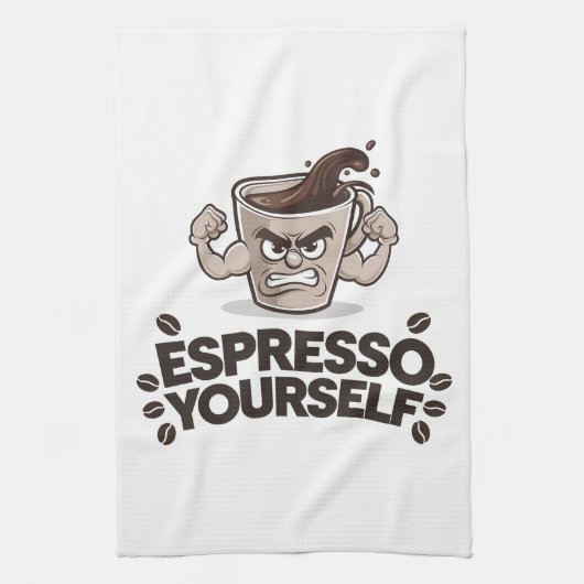 Espresso Sie selbst - Funny Coffee Lover Design Geschirrtuch (Vertikal)