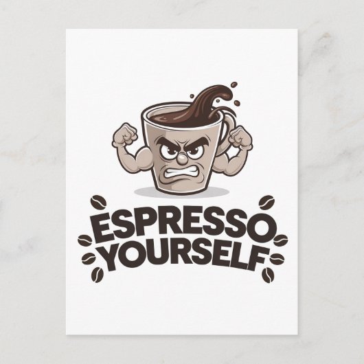 Espresso Sie selbst - Funny Coffee Lover Design Postkarte (Vorderseite)