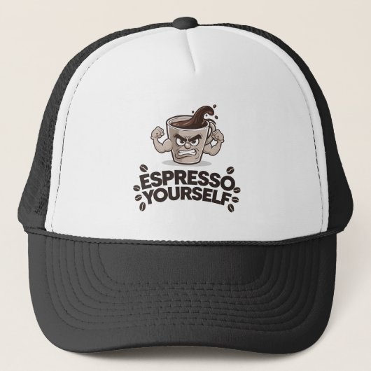 Espresso Sie selbst - Funny Coffee Lover Design Truckerkappe (Vorderseite)