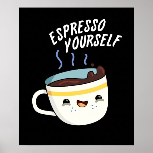 Espresso Sie selbst Funny Coffee Pub Dark BG Poster (Vorne)
