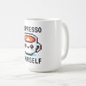 Espresso Sie selbst - Funny Pixel Art Coffee Desig Kaffeetasse (VorderseiteRechts)