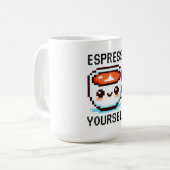 Espresso Sie selbst - Funny Pixel Art Coffee Desig Kaffeetasse (Vorderseite Links)