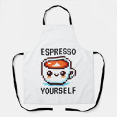 Espresso Sie selbst - Funny Pixel Art Coffee Desig Schürze (Vorderseite)