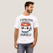 Espresso Sie selbst - Funny Pixel Art Coffee Desig T-Shirt (Vorne ganz)