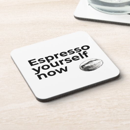 Espresso Sie selbst jetzt Kaffee Zitat Bean Getränkeuntersetzer (Linke Seite)