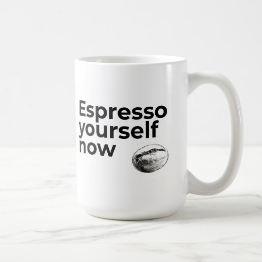 Espresso Sie selbst jetzt Kaffee Zitat Bean Kaffeetasse (Rechts)