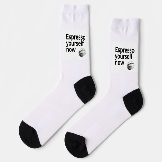Espresso Sie selbst jetzt Kaffee Zitat Bean Socken (Linkes Detail)