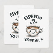 Espresso Sie selbst Kaffee Begleitkarte (Vorne/Hinten)