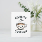 Espresso Sie selbst Kaffee Begleitkarte (Stehend Vorderseite)