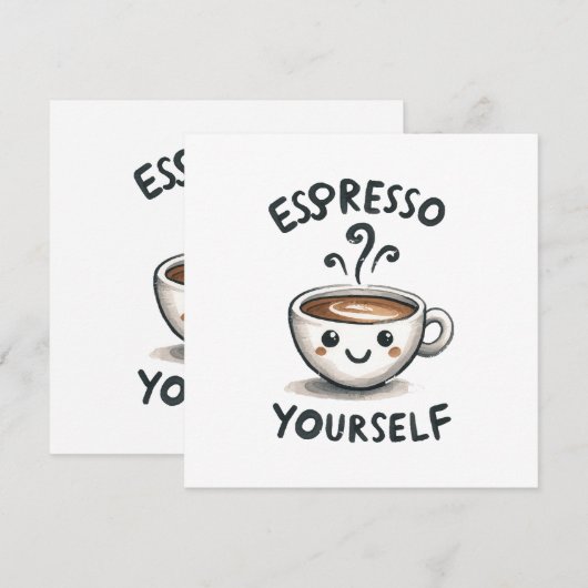 Espresso Sie selbst Kaffee Einladung (Vorne/Hinten)