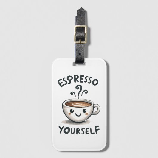 Espresso Sie selbst Kaffee Gepäckanhänger (Vorderseite Vertikal)