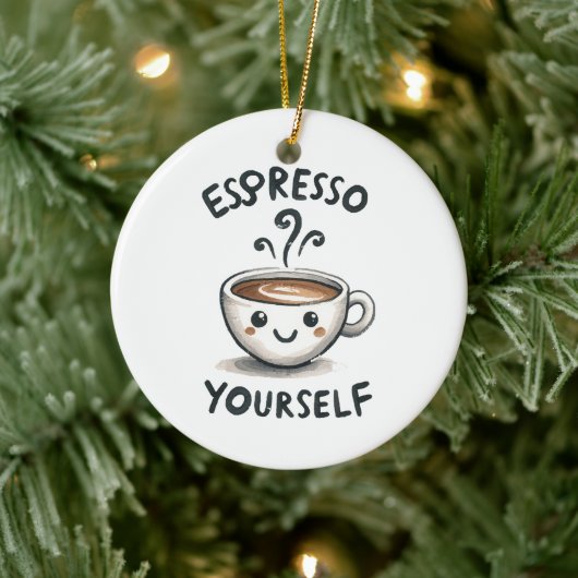 Espresso Sie selbst Kaffee Keramik Ornament (Baum)