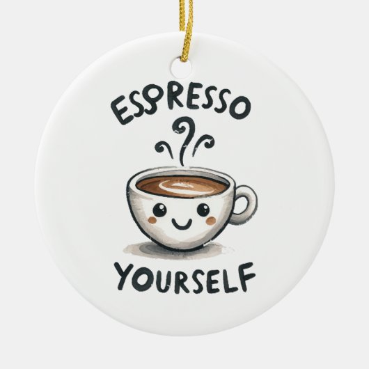 Espresso Sie selbst Kaffee Keramik Ornament (Vorne)