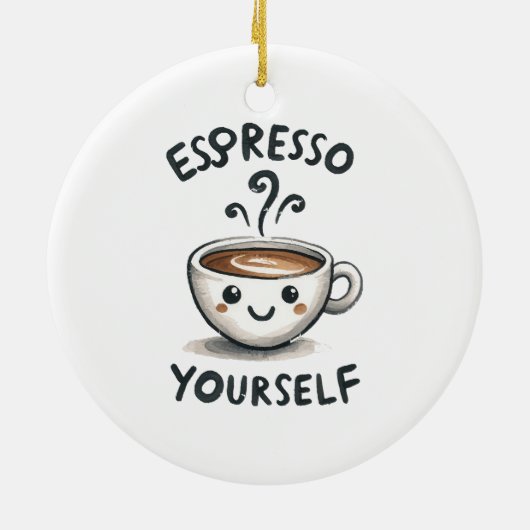 Espresso Sie selbst Kaffee Keramik Ornament (Hinten)