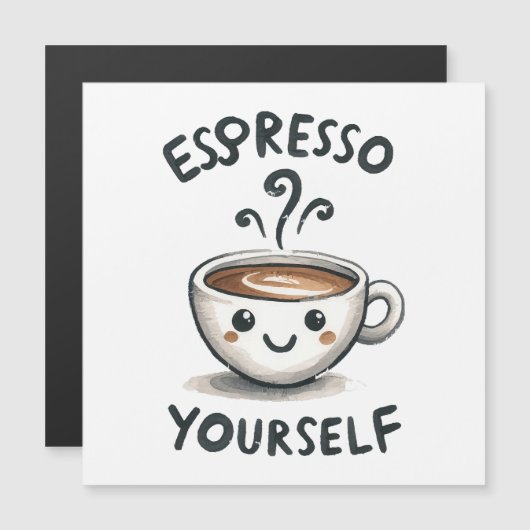 Espresso Sie selbst Kaffee Magnetkarte (Vorne/Hinten)
