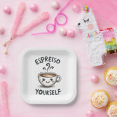 Espresso Sie selbst Kaffee Pappteller (Party)