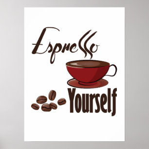 Espresso Sie selbst Kaffee Pub Express Poster