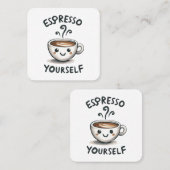 Espresso Sie selbst Kaffee Quadratische Visitenkarte (Vorne/Hinten)