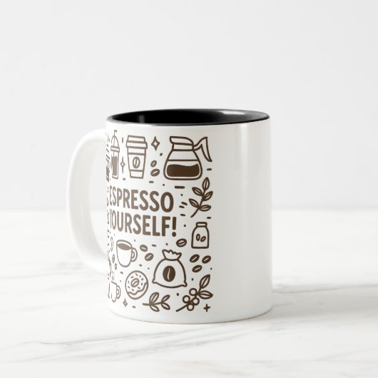 Espresso Sie selbst! Zweifarbige Tasse (Vorderseite Links)