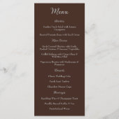 Espresso & Silver Script Hochzeitsmenü Menükarte (Rückseite)