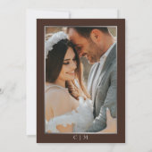 Espresso & Silver Script Photo Wedding Save The Date (Rückseite)