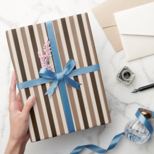 Espresso-Streifen-Mischung Geschenkpapier