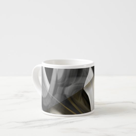 Espresso Tasse Abstrakte Art Schwarz-weiß (Vorderseite Links)